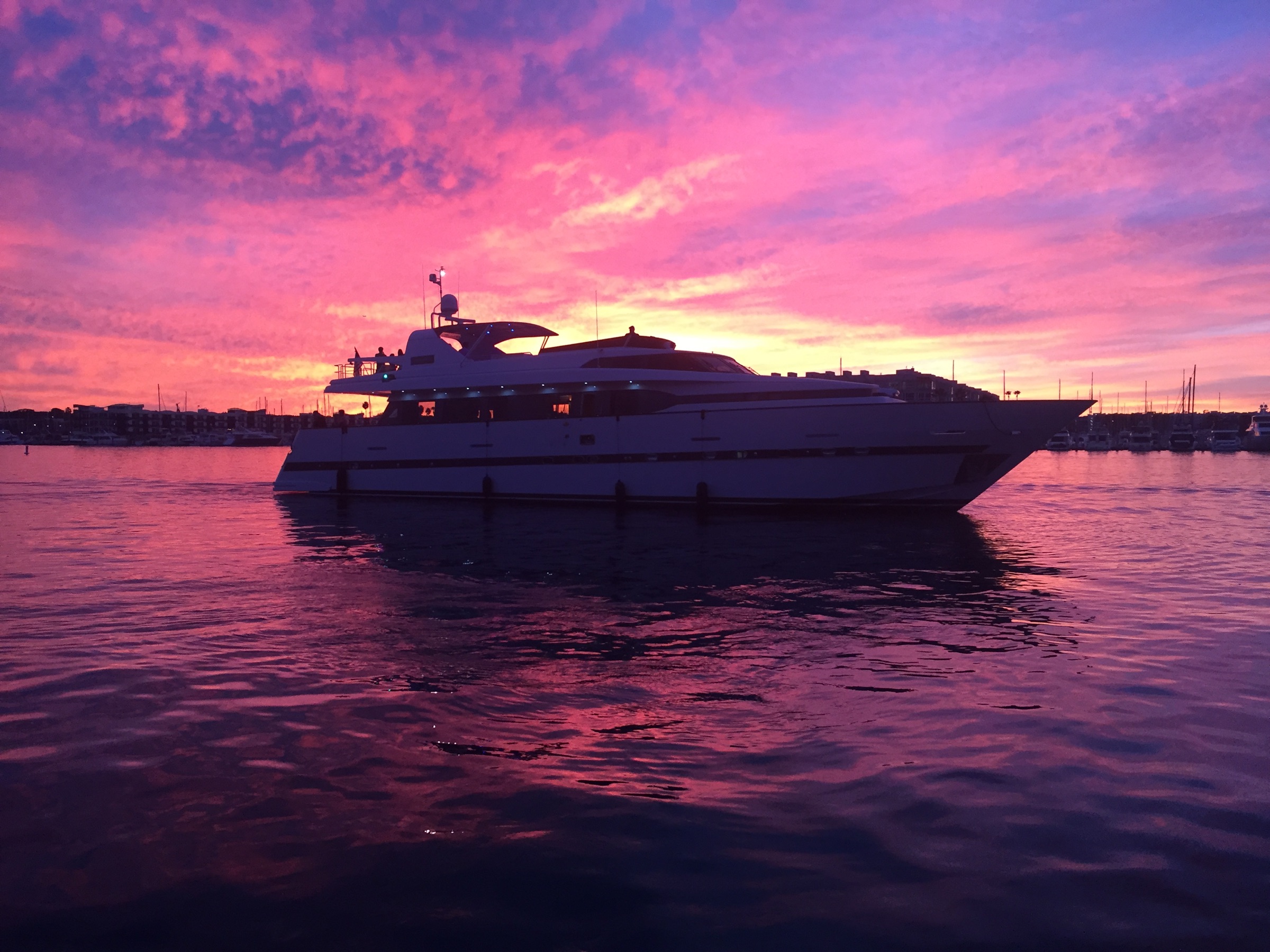Yacht at sunset